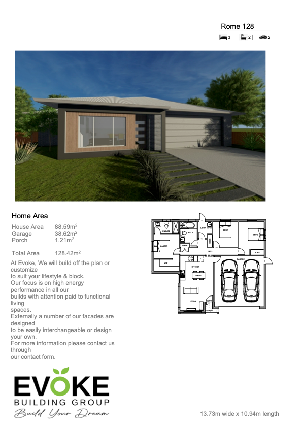 A Picture of a House With a Floor Plan Next to It — Evoke Building Group In Ballarat Central, VIC