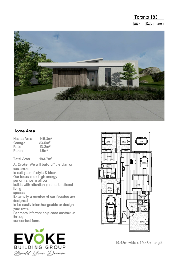 A Picture of a House and a Floor Plan of a House in Wellington — Evoke Building Group In Ballarat Central, VIC