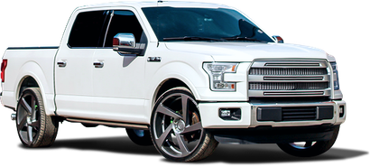 A white pickup truck is parked on a white background | D.W. Campbell Tire & Service