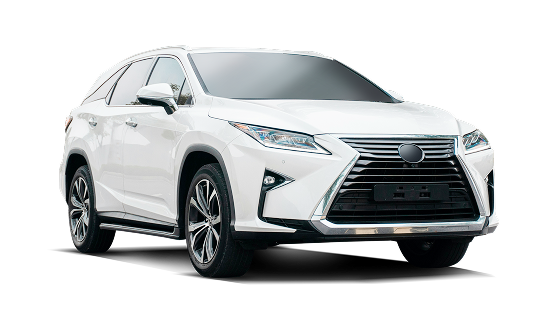 A white car is parked on a white background | D.W. Campbell Tire & Service