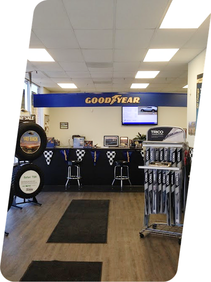 The inside of a good year tire store | D.W. Campbell Tire & Service