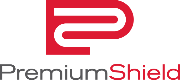 Logo for Premium Shield: a red 