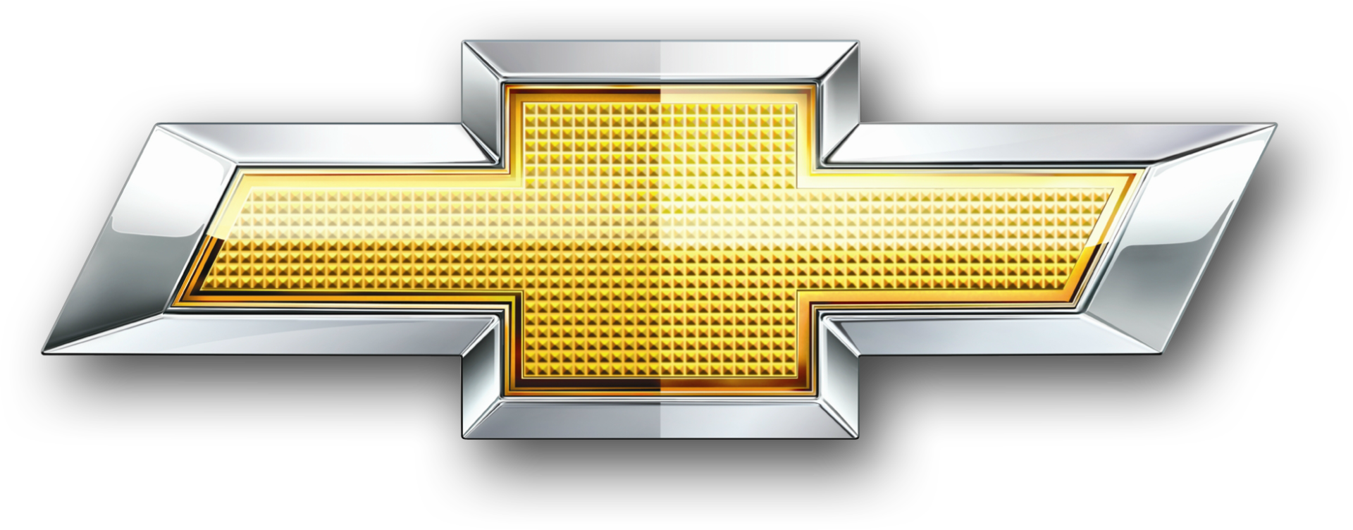 Chevrolet logo in silver and gold.