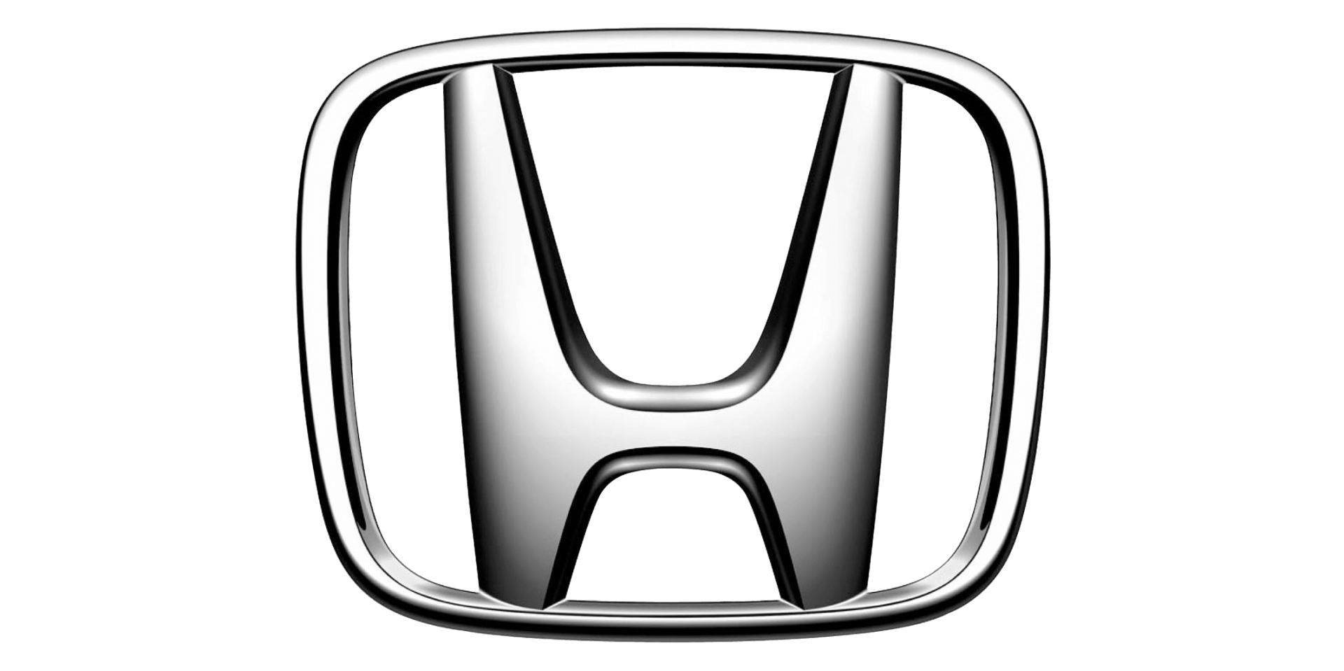 Honda emblem in metallic silver against a white background.