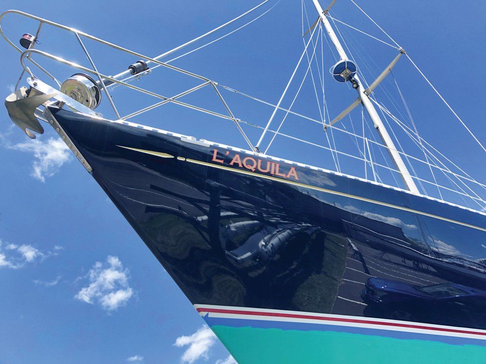 Blue sailboat 
