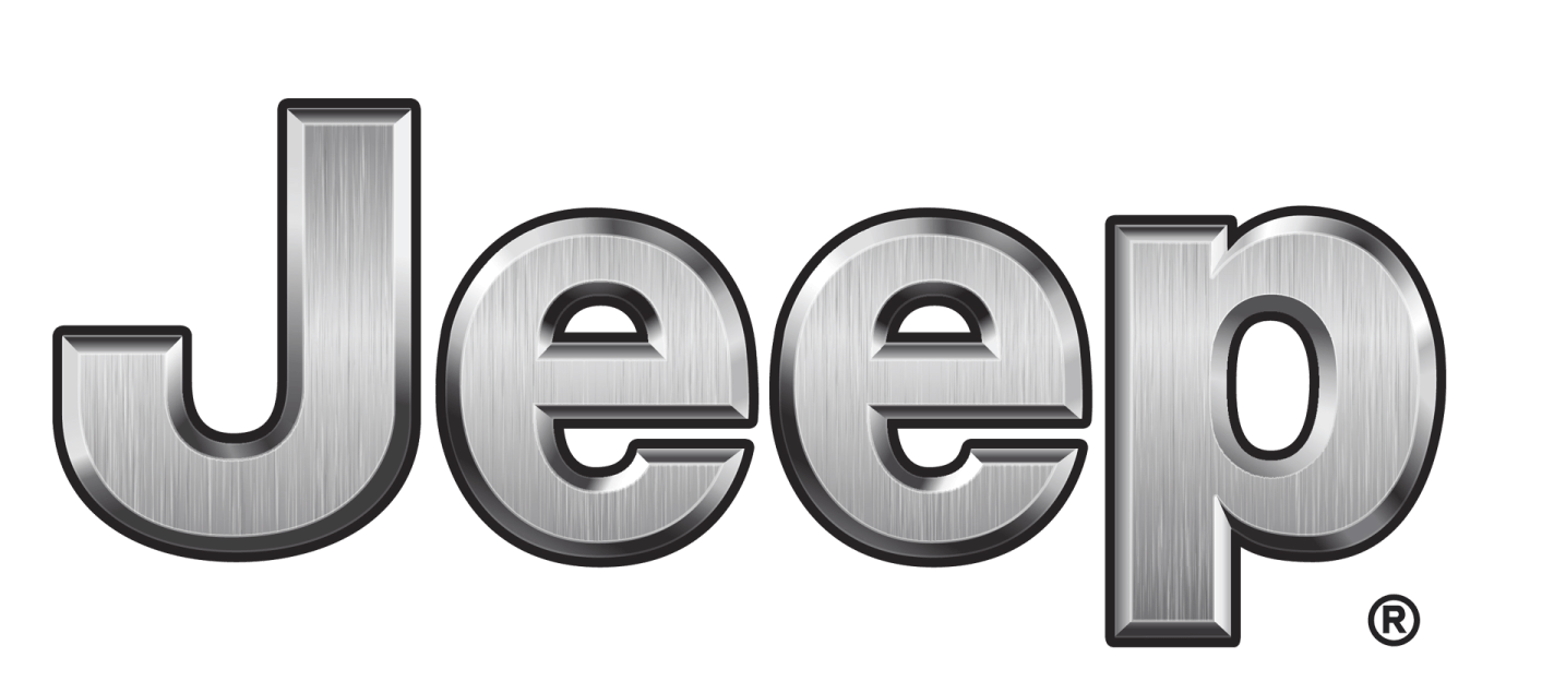 The Jeep logo in metallic gray.