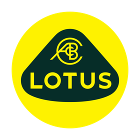 Lotus car company logo: yellow circle with a dark green triangle, and 