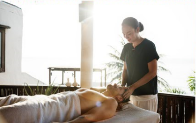 young individual getting a massage