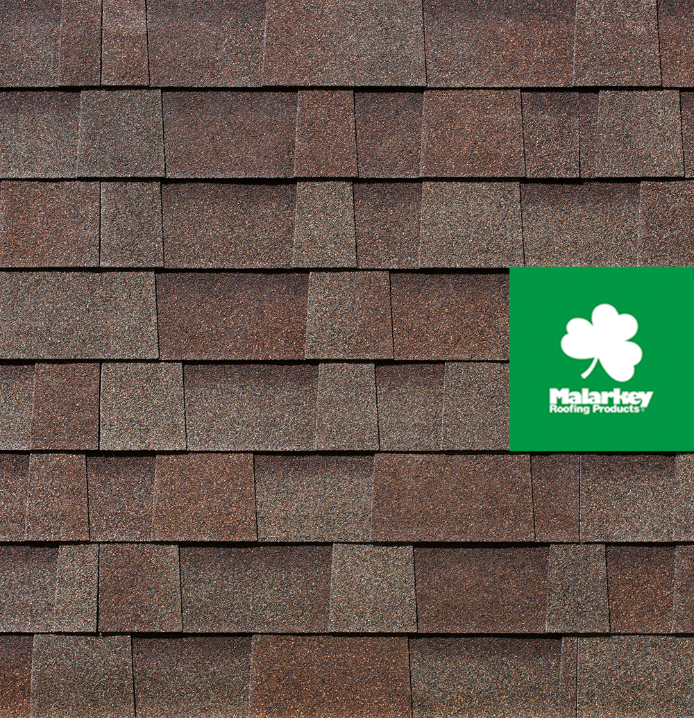 A close up of a roof with a green malvern logo