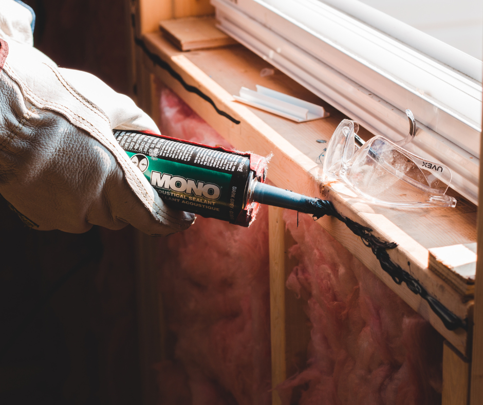Caulking in a house with installed insulation
