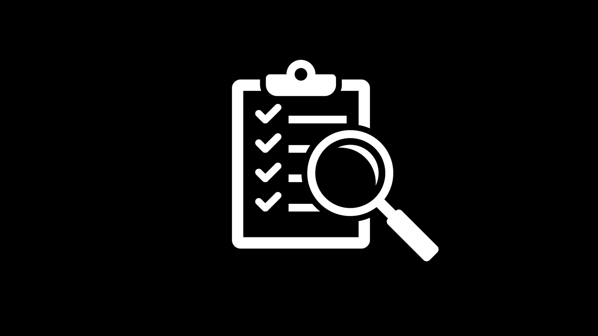 A clipboard with a magnifying glass on it.