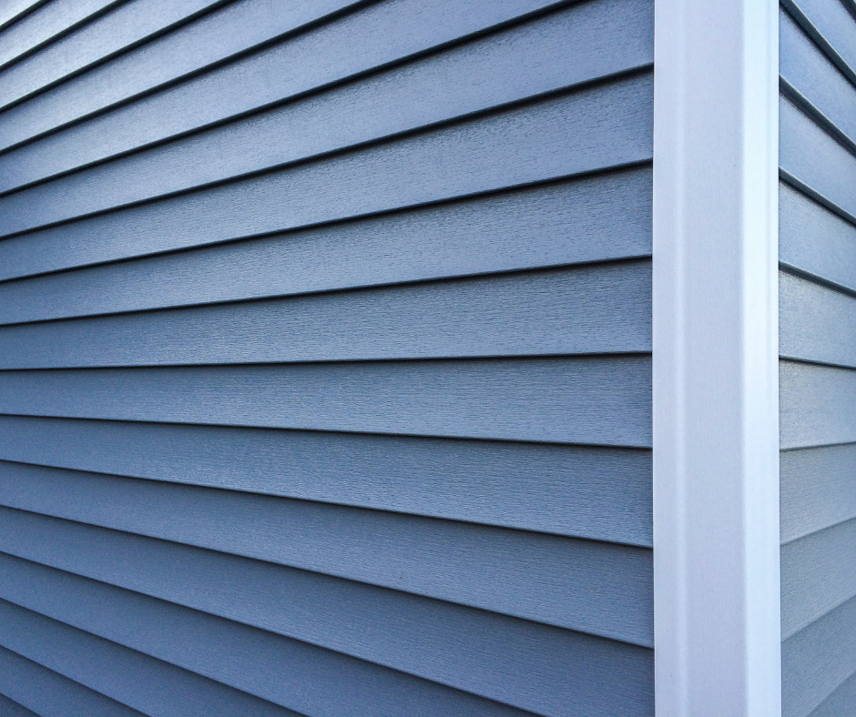 blue LP siding on a house in Minneapolis