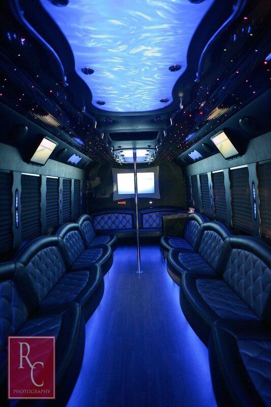 38 passenger party bus rental exterior