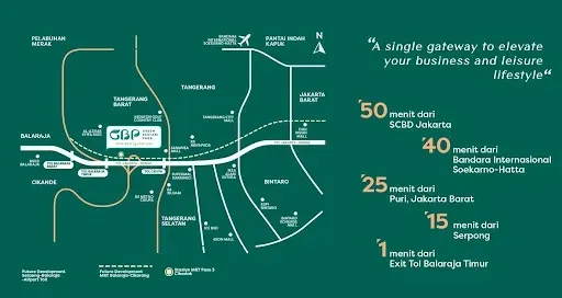 Perumahan Green Bestari Park hanya 1 dari tol Balaraja Timur dan dekat dengan future MRT Balaraja
