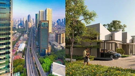 perbandingan antara kawasan urban dan suburban