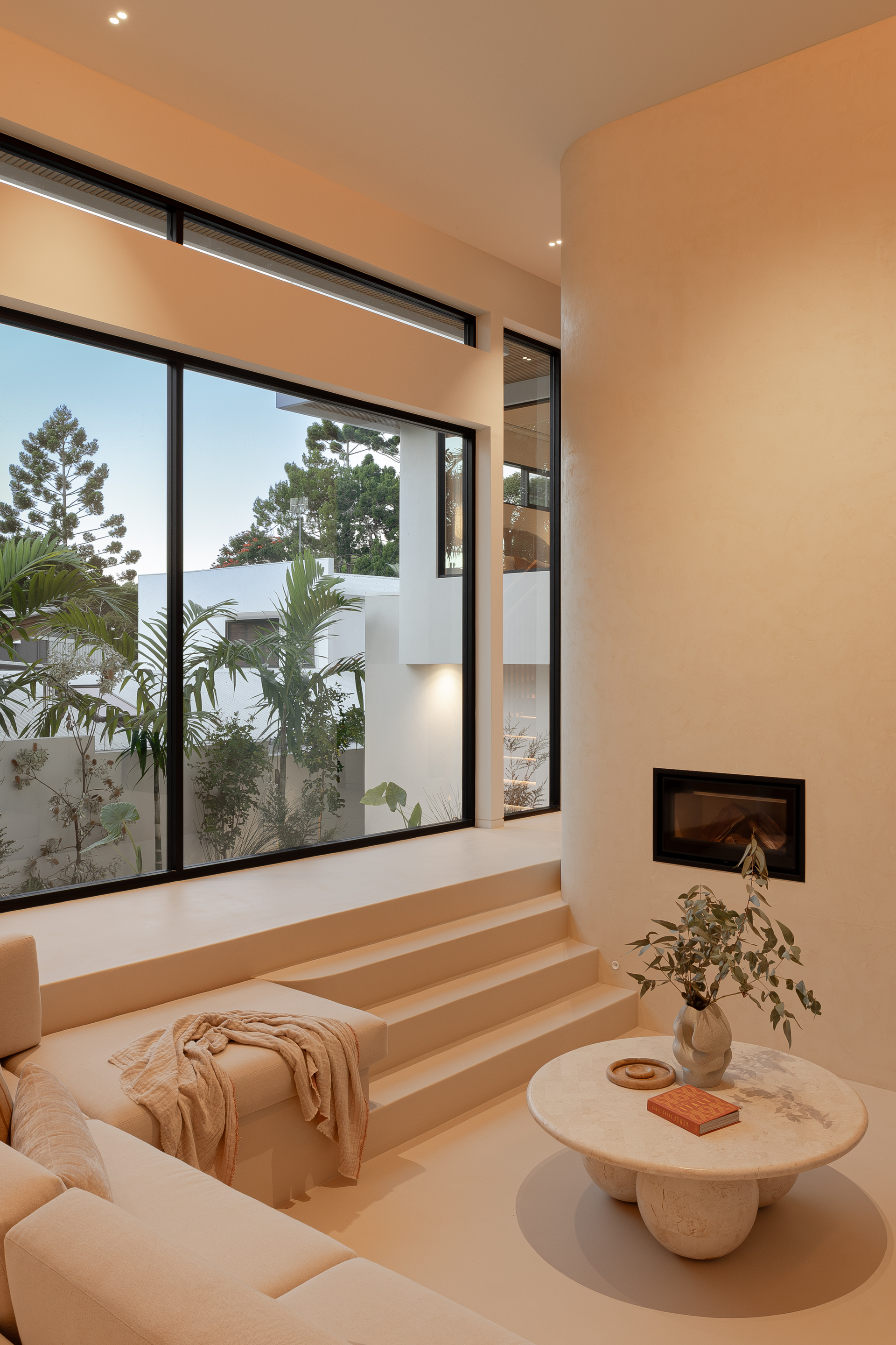 Living Room With Large Windows, Steps Leading to Outdoor View — Architectural Glass Solutions QLD in Cooroy, QLD