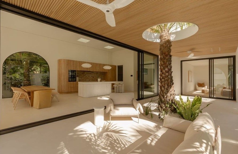 Open-air Modern Kitchen and Living Space — Architectural Glass Solutions QLD in Cooroy, QLD