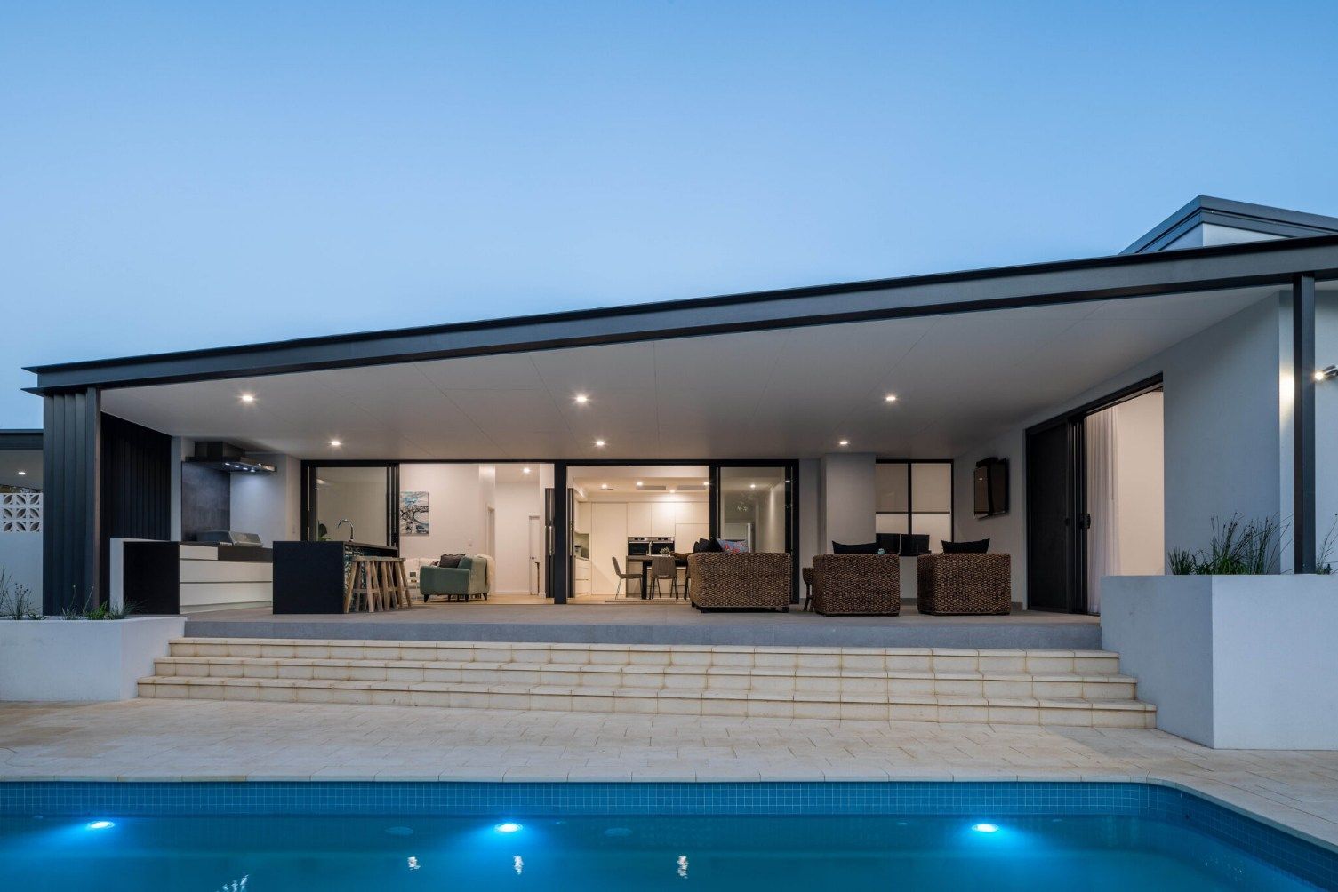 Modern Home With Pool and Outdoor Living Area — Architectural Glass Solutions QLD in Cooroy, QLD