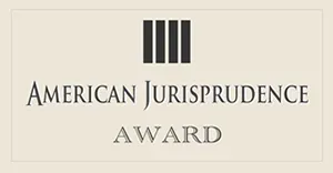 The logo for the american jurisprudence award.