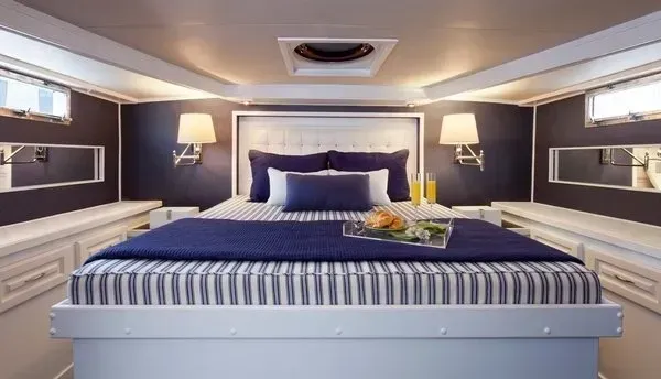 There is a large bed in the middle of the room.