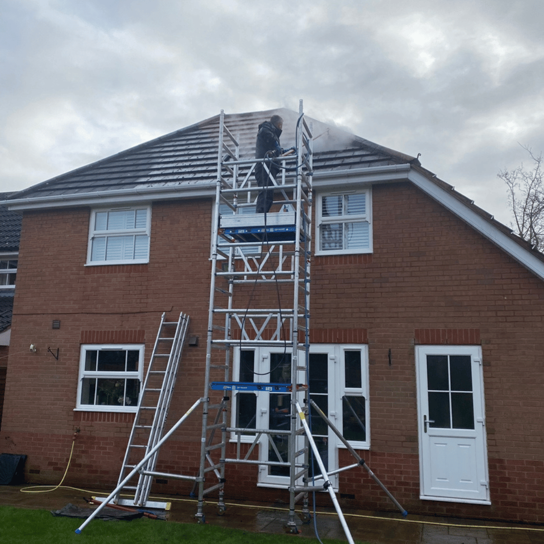 cleaned blocl paved driveway in warwickshire