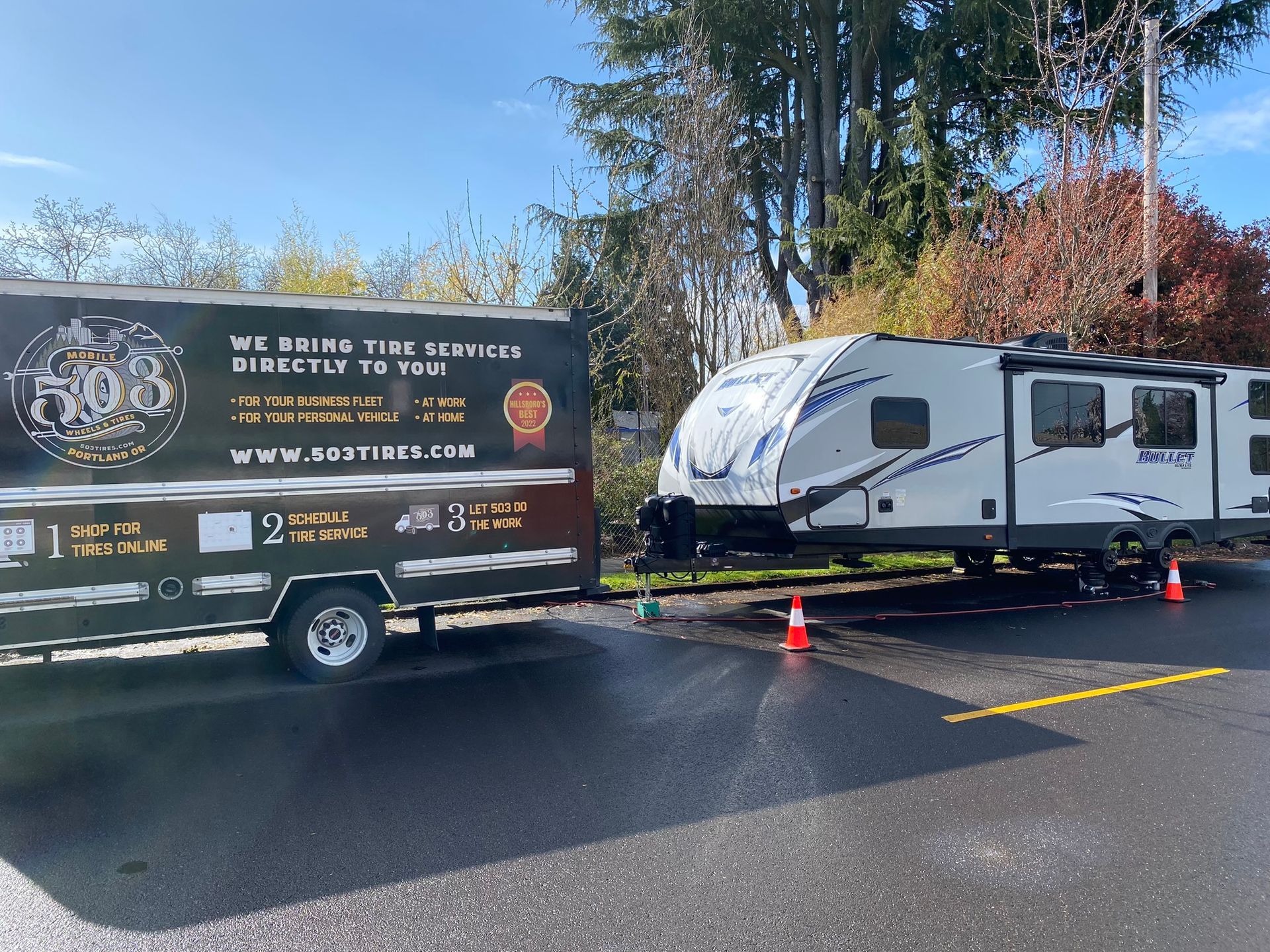 503 Tires mobile tire shop offering RV tire service