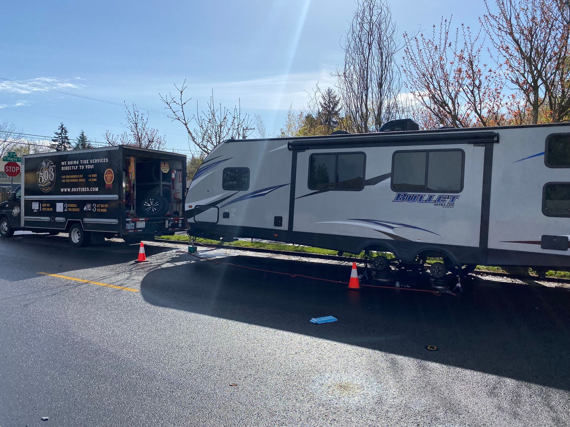 503 Tires mobile tire shop offering RV tire services