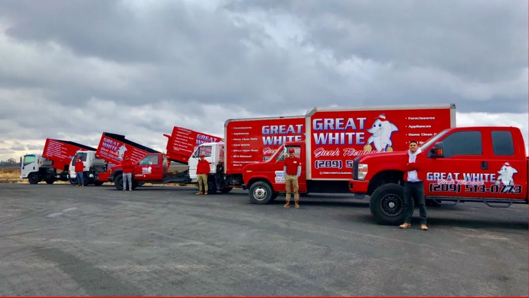 Trucks on Line — Stockton, CA — Great White Junk Removal