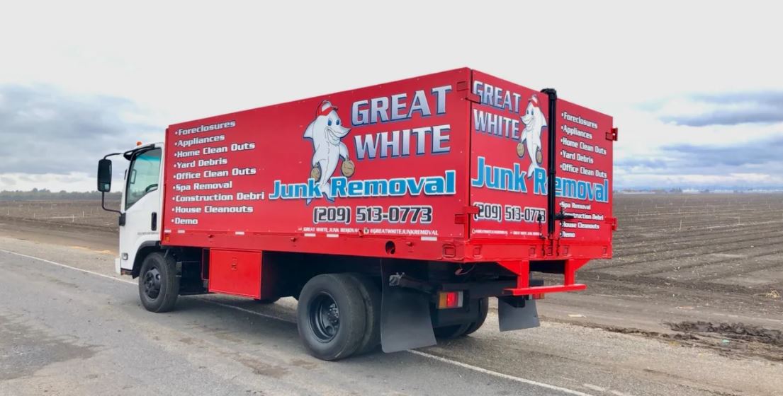 Back of Junk Removal Truck — Stockton, CA — Great White Junk Removal
