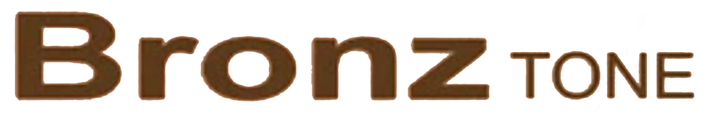 The word bronz tone is written in brown letters on a white background