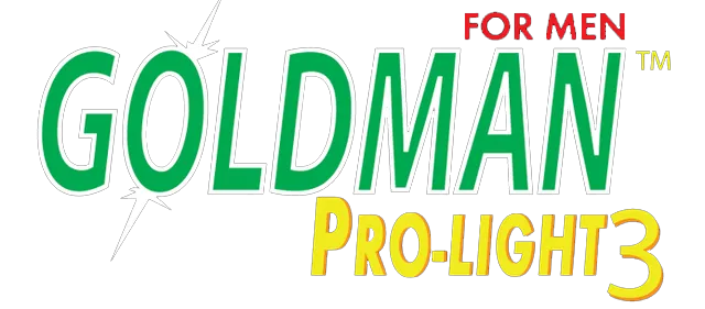 A green and yellow logo for goldman pro light 3