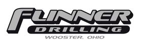 A black and white logo for funner drilling in wooster ohio