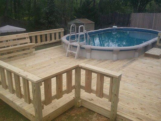Replacement — Side View of Pool with Deck in Pearl, MS