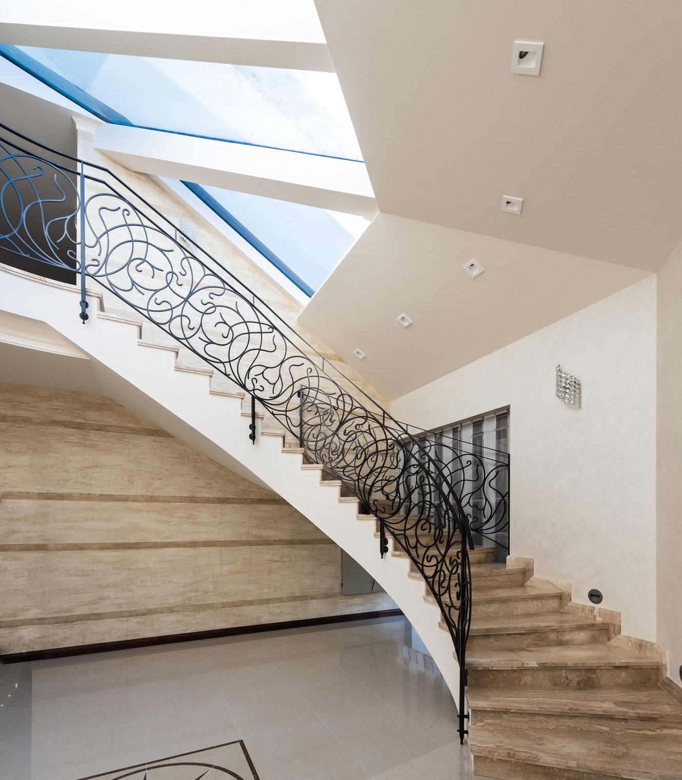 decorative metal handrails for interior staircase