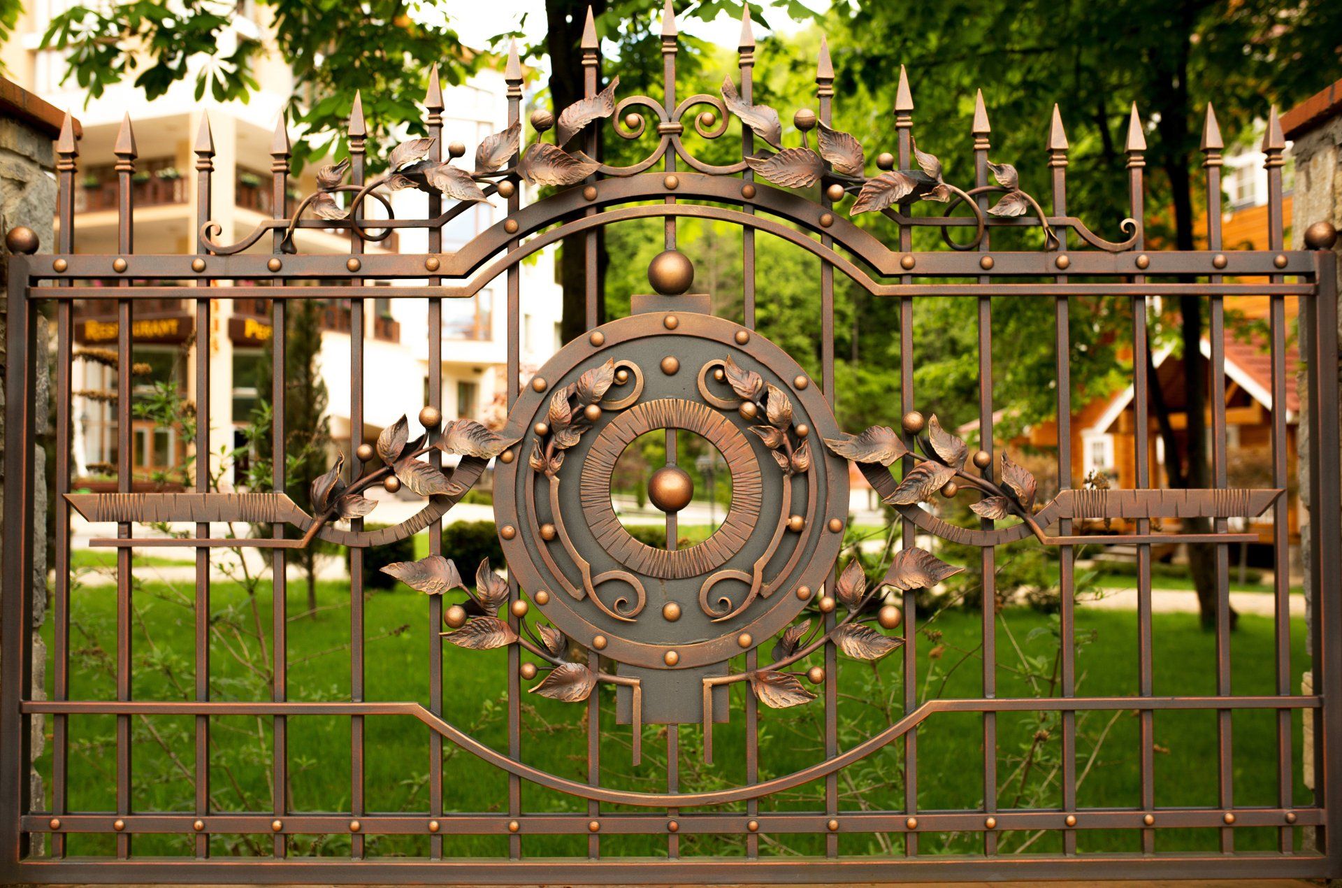 decorative wrought iron fence upscale property Massachusetts