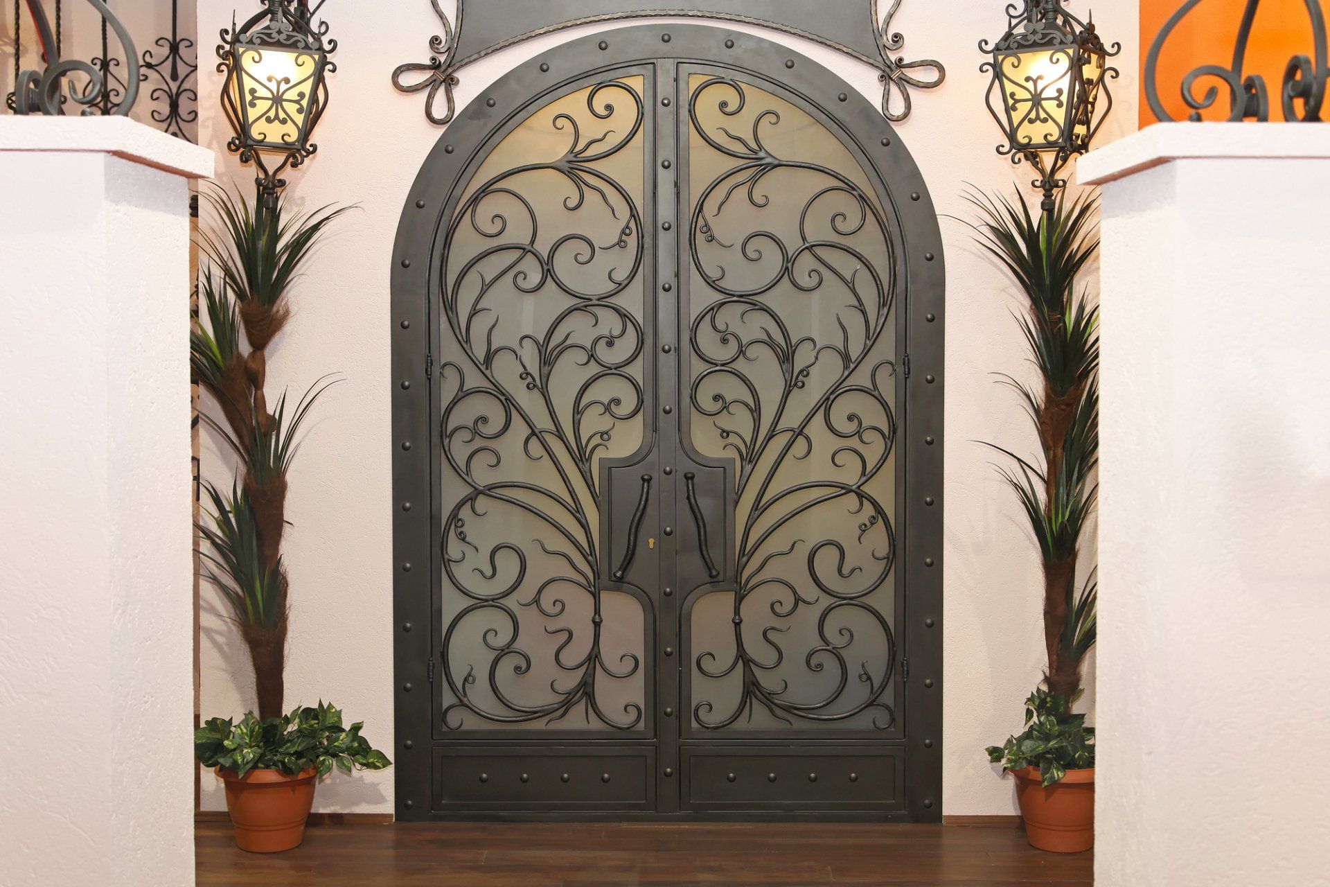 residential iron front double doors