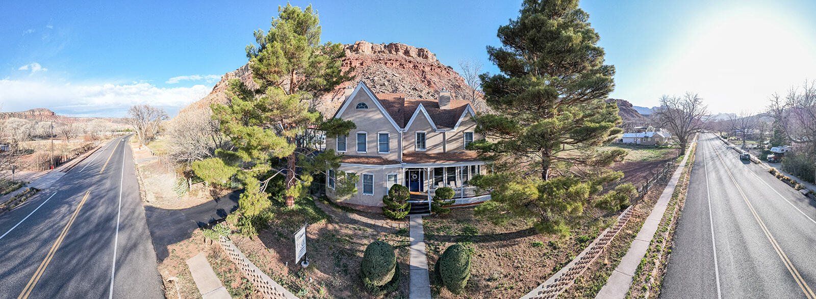 aerial view of the inn