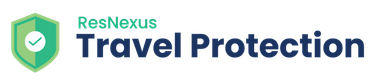 A logo for ResNexus travel protection with a shield and a check mark.