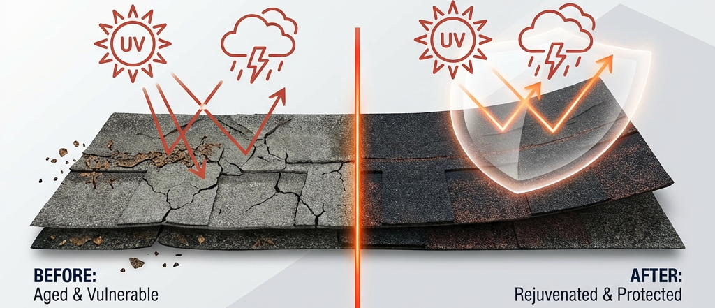 Before and After Roof Rejuvenation