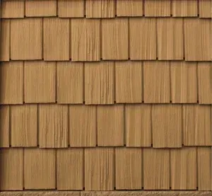 A seamless pattern of light brown, rectangular wooden shingles arranged in overlapping horizontal rows.