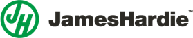 James Hardie logo featuring a green circular icon with the letters 