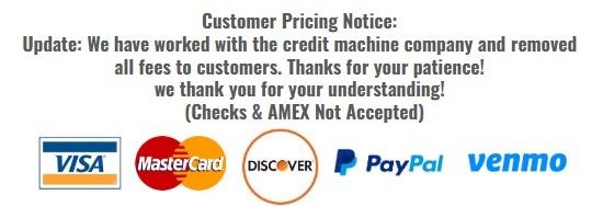 A customer pricing notice for visa mastercard discover and paypal