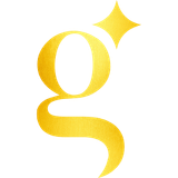 A red letter g on a white background