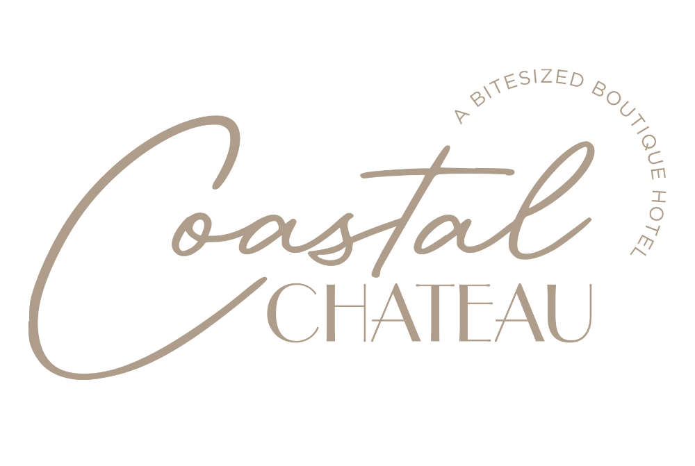 The logo for coastal chateau is a bitesized boutique hotel.