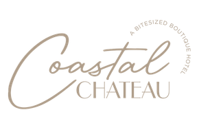 The logo for coastal chateau is a bitesized boutique hotel.