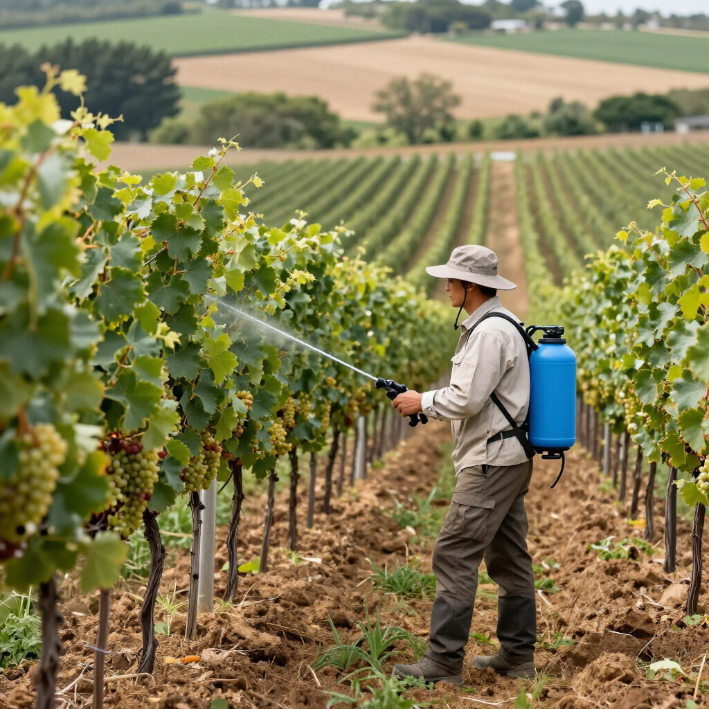 Trabajadores agrícolas cosechando lechugas y tomates en un soleado huerto.