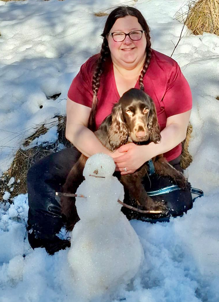 Snuggling on our snow trip.