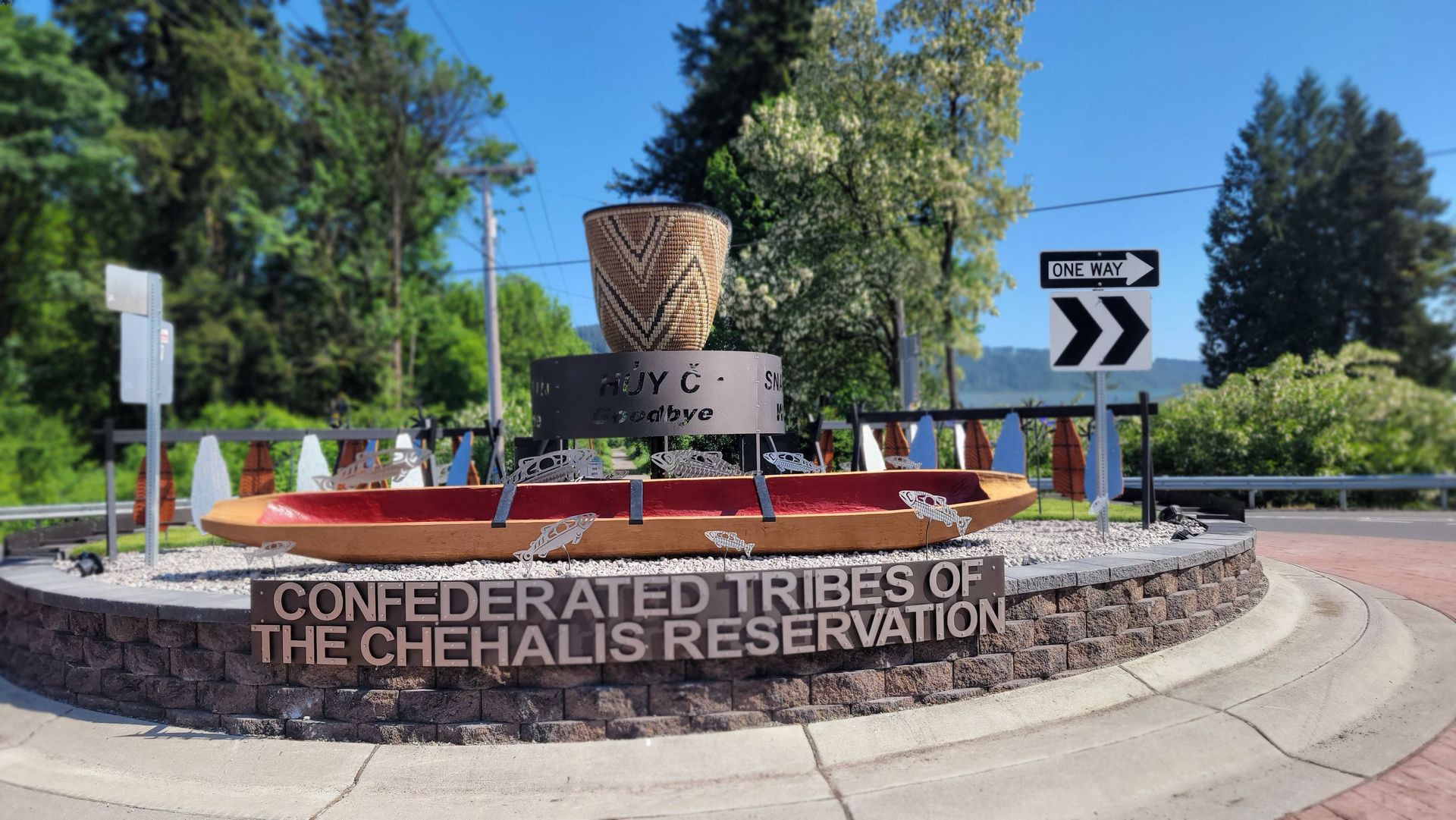 A sign for the confederated tribes of the chehalis reservation
