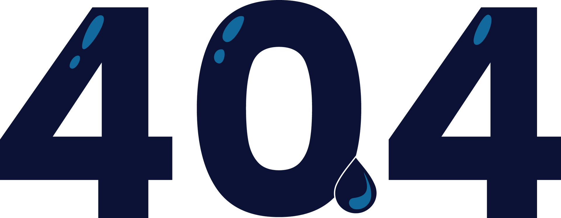 The number 404 with a drop of water coming out of it.