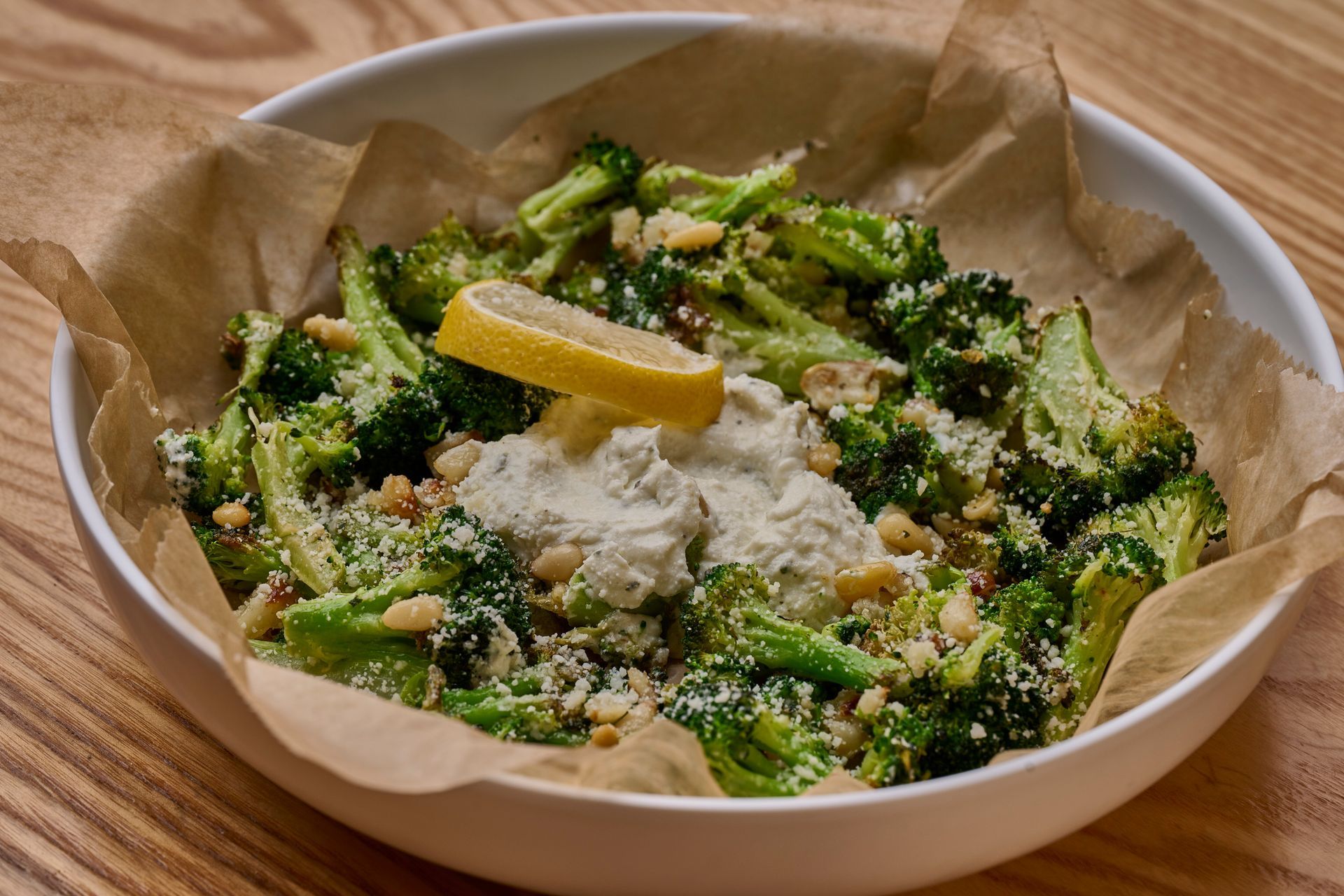 Flippers Pizza Co.  roasted broccoli with ricotta and lemon shareable 